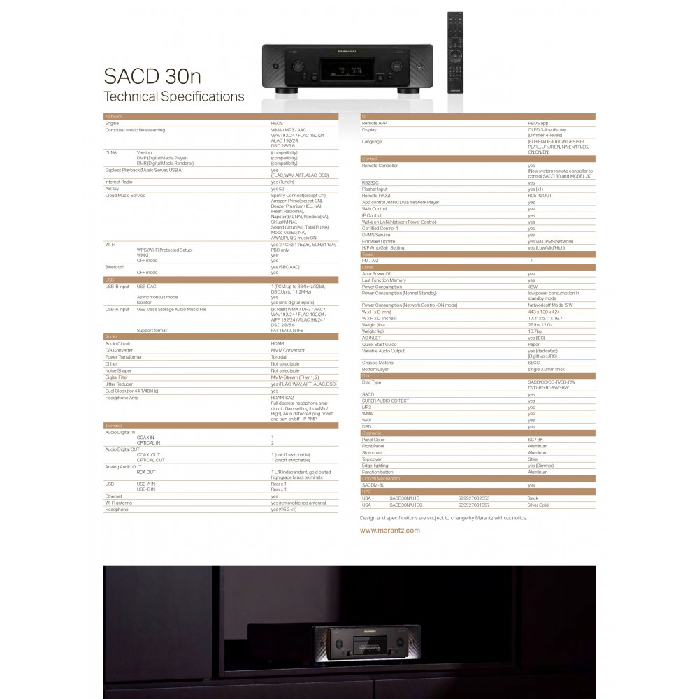 Marantz SACD 30n - CD afspiller